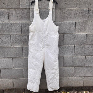Vintage Weather Breaker White Ski Bib & Snow Bib Snows Overalls Size Small - Med